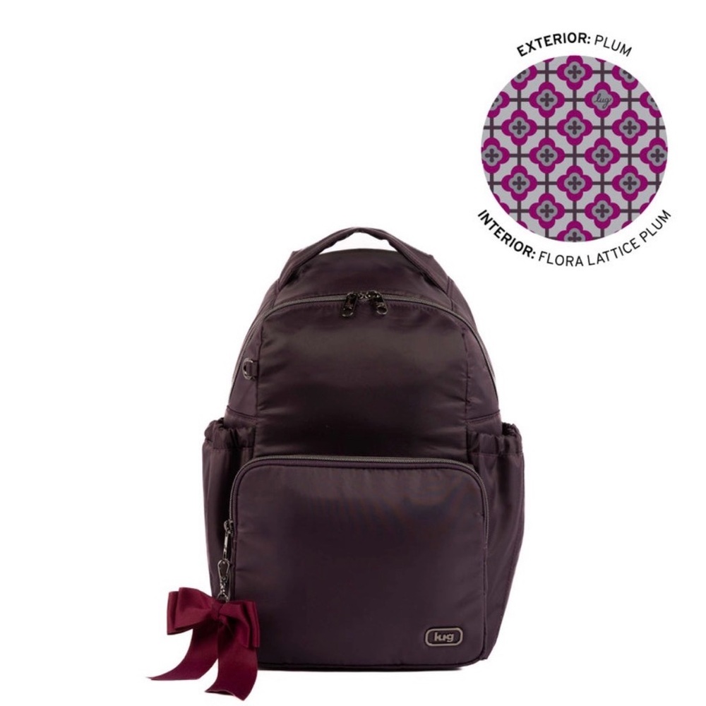 LUG Pattycake Backpack w/Removable Bow Puller NWT Plum